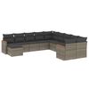 vidaXL Set Divani da Giardino 11 pz con Cuscini in Polyrattan Grigio