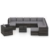 vidaXL Set Salotto Giardino con Cuscini 12 pz Legno Impregnato Grigio
