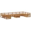 vidaXL Set divani 11 pz Legno di Acacia Massello