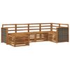 vidaXL Set di divani da esterno 5 pz Naturale Legno di Acacia Massello