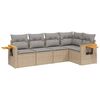 vidaXL Set Divano da Giardino 5 pz con Cuscini Beige in Polyrattan