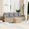 vidaXL Set Divano da Giardino 5 pz con Cuscini Beige in Polyrattan