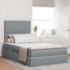 vidaXL Letto con contenitore e materasso Grigio chiaro 120 x 190 cm