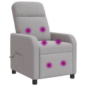 vidaXL Poltrona Massaggiante Grigio Chiaro Boucl&eacute;