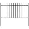 vidaXL Recinzione da Giardino con Punta a Lancia in Acciaio 181x100 cm Nero