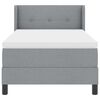 vidaXL Letto a molle con testiera Grigio chiaro 190 x 90 cm Poliestere