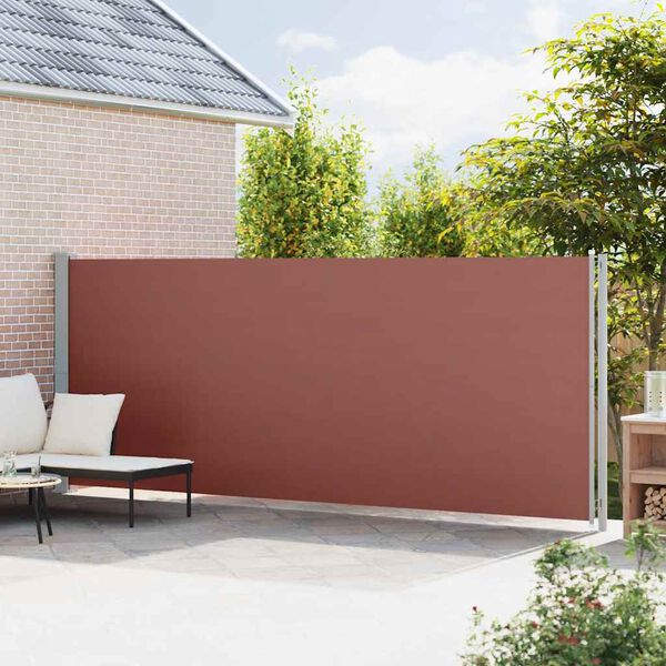 vidaXL Tenda da Sole Laterale Retrattile per Patio 180x600 cm Marrone