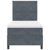 vidaXL Letto a molle con materasso Grigio scuro 90 x 190 cm Tessuto