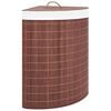 vidaXL Cesto Portabiancheria Angolare in Bamb&ugrave; Marrone 60 L