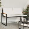 vidaXL panchina Nero e Bianco Crema 115 x 65 x 72 cm Rattan