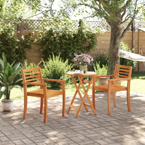 vidaXL Tavolo da Giardino Pieghevole Ø60x75cm Legno Massello di Acacia