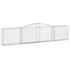 vidaXL Cesti Gabbioni ad Arco 25 pz 400x30x80/100 cm Ferro Zincato