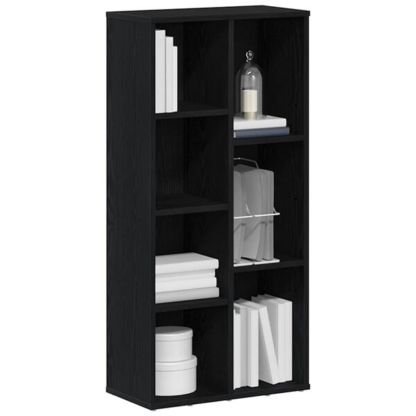 vidaXL Libreria Rovere Nero 50x25x104 cm in Legno Multistrato