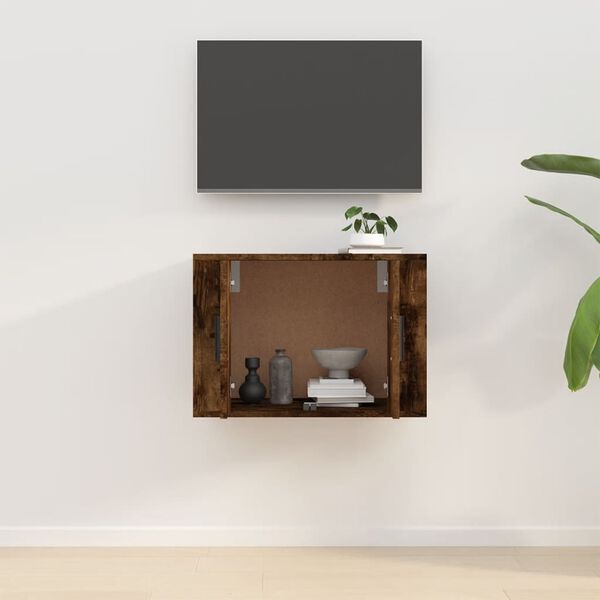 vidaXL Mobile Porta TV a Parete Rovere Fumo 57x34,5x40 cm