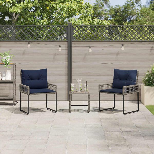 vidaXL Set di Mobili da Esterno con cuscino acciaio