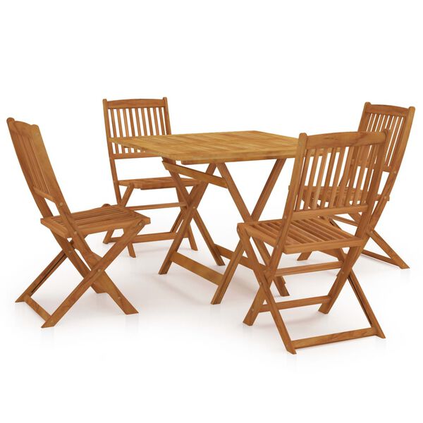 vidaXL Set da Pranzo da Giardino 5 pz Pieghevole in Massello di Acacia