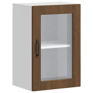 vidaXL Pensile da Cucina con Porta in Vetro Porto Rovere Marrone