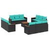 vidaXL Set Divani da Giardino 13 pz con Cuscini Nero in Polyrattan