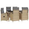 vidaXL Set da pranzo per esterni 7 pcs Beige e Grigio Chiaro
