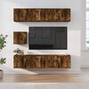 vidaXL Set di Mobili Porta TV 7 pz Rovere Fumo in Legno Multistrato