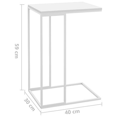 vidaXL Tavolino da Salotto Bianco 40x30x59 cm in Legno Multistrato