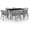 vidaXL Set Mobili da Pranzo per Giardino 7 pz Antracite