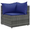 vidaXL Set Divani da Giardino 9 pz con Cuscini in Polyrattan Grigio