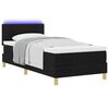 vidaXL Letto a Sorgente LED con materasso Nero 90 x 190 cm Tessuto