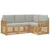 vidaXL Set di divani da esterno 4 pcs Bianco e Grigio Chiaro