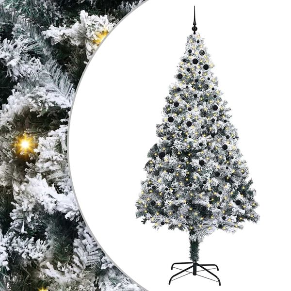 vidaXL Albero di Natale con 300 LED con supporto Verde 300 cm PVC