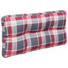 vidaXL Cuscino per Pallet a Quadri Rossi 80x40x12 cm in Tessuto