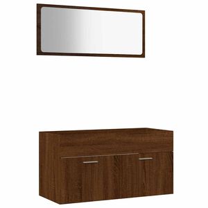 vidaXL Set Mobili da Bagno 2 pz Rovere Marrone in Legno Multistrato