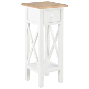 vidaXL Tavolino Laterale Bianco 27x27x65,5 cm in Legno