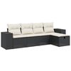 vidaXL Set Divani da Giardino 5 pz con Cuscini in Polyrattan Nero