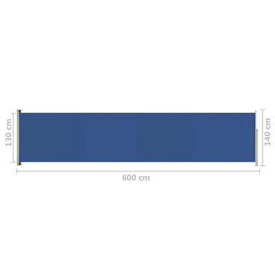 vidaXL Tenda Laterale Retrattile per Patio 140x600 cm Blu