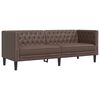 vidaXL Divano Chesterfield a 3 Posti Marrone in Similpelle