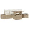 vidaXL Set Divano da Giardino 6 pcs Beige polyrattan