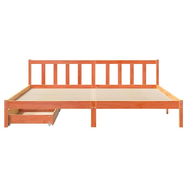 vidaXL Letto senza Materasso Marrone Cera 180x200 cm in Legno di Pino