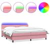 vidaXL Letto a Molle con Materasso e LED Rosa 180x210 cm in Velluto