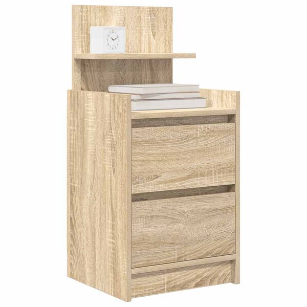 vidaXL Comodini con 2 Cassetti 2 pz Rovere Sonoma 38x34x80 cm
