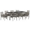 vidaXL Set da Pranzo per Giardino 9 pcs Grigio polyrattan