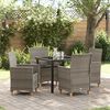 vidaXL Set da Pranzo per Giardino 5 pcs Grigio polyrattan
