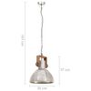 vidaXL Lampada a Sospensione Industriale 25 W Argento Rotonda 30cm E27