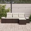 vidaXL Set Divano da Giardino con cuscino 4 pcs Marrone polyrattan