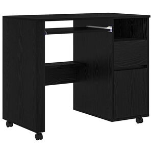 vidaXL Scrivania con Ruote Rovere Nero Legno ingegnerizzato