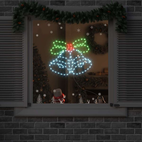 vidaXL Campana di Natale con 144 LED Multicolore 57 x 47,5 cm PVC