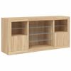 vidaXL Credenza con Luci LED Rovere Sonoma 142,5x37x67 cm