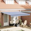 vidaXL Tenda Retrattile Blu e Bianco 400 &times; 300 cm Alluminio e Tessuto