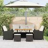 vidaXL Set Divano da Giardino 6 pz con Cuscini Nero in Polyrattan