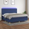 vidaXL Letto a Molle Materasso e LED Blu 200x200cm in Tessuto